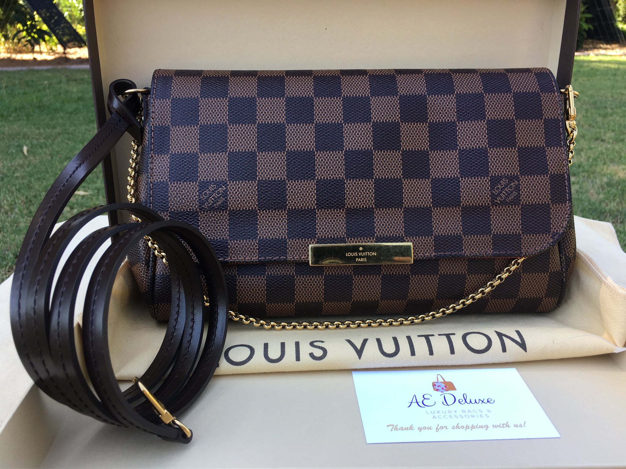 Louis Vuitton 2016 preowned Damier Ebène Favorite MM Shoulder Bag   Farfetch